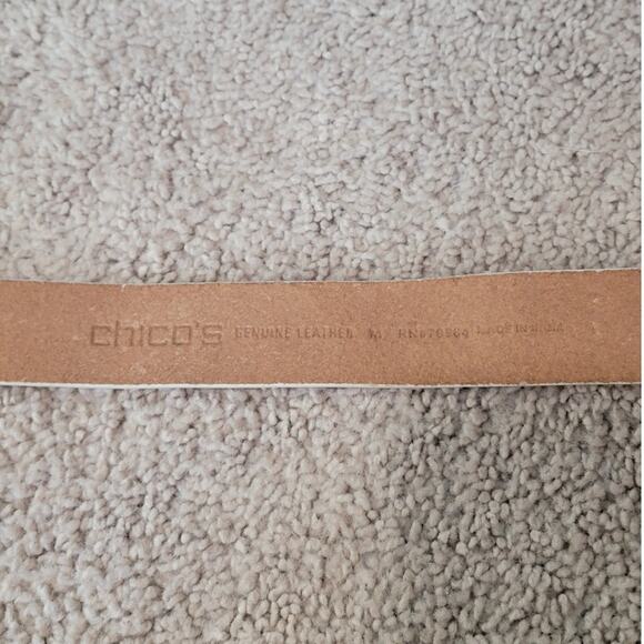 NWT Chico\'s Shannon Shine Ivory Belt 3 Rhinestone Bling Buckle Western Glam main image 6